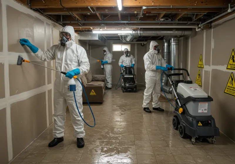 Basement Moisture Removal and Structural Drying process in Oakland County, MI